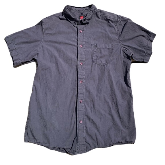 💛 Mens Quicksilver Short Sleeve Button Up Size Medium - Picture 1 of 5
